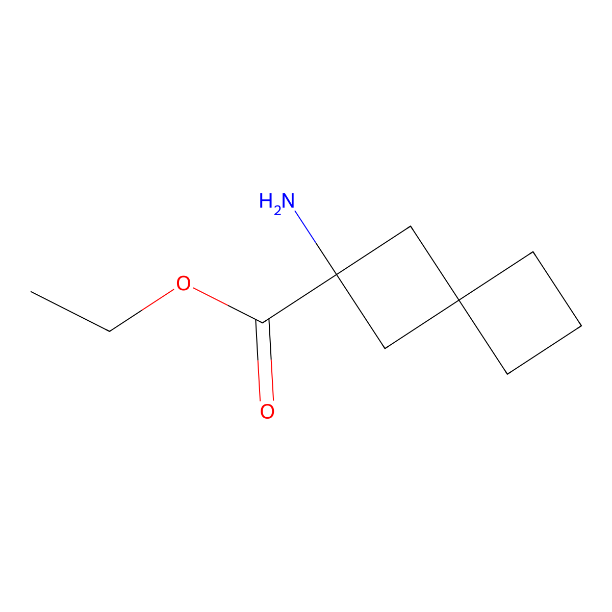 Ethyl 2-aminospiro[3.3]heptane-2-carboxylate molecular structure, CAS 2098045-26-0