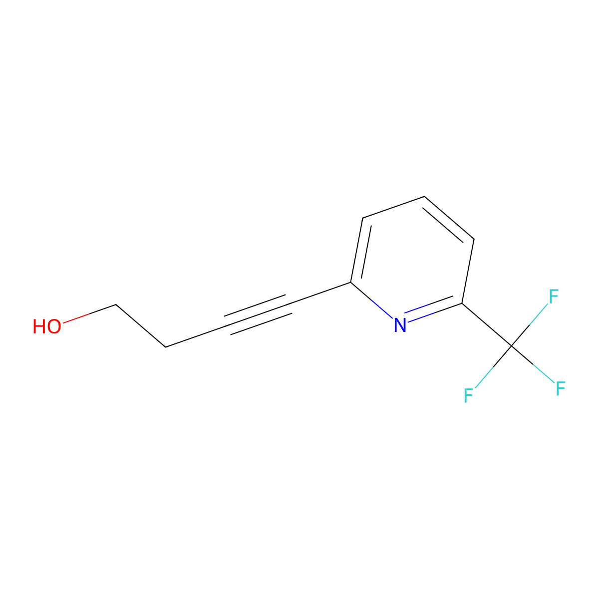 4-[6-(Trifluoromethyl)-2-pyridinyl]-3-butyn-1-ol molecular structure, CAS 2098045-32-8