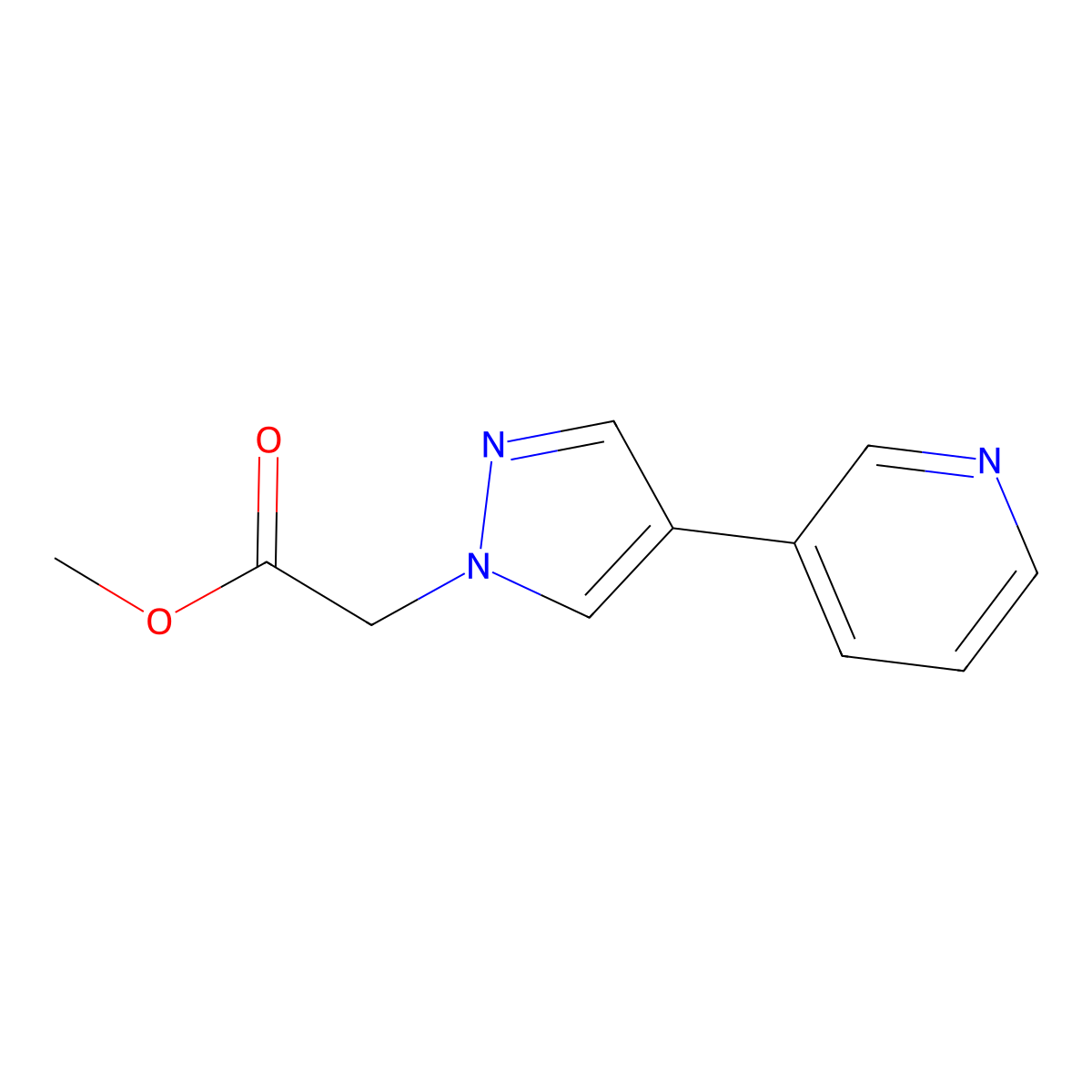 methyl 2-(4-(pyridin-3-yl)-1H-pyrazol-1-yl)acetate molecular structure, CAS 2098046-06-9