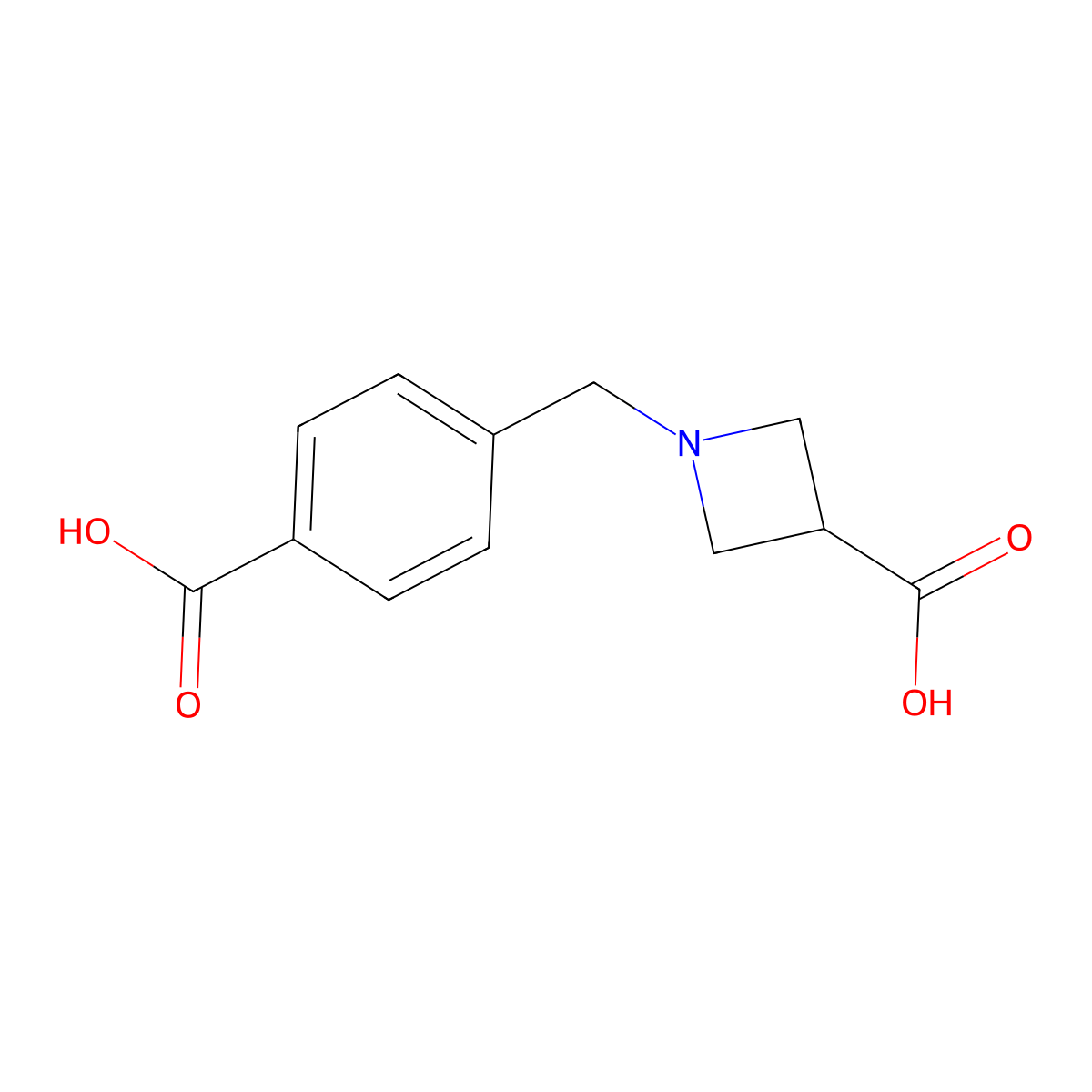 1-(4-Carboxybenzyl)azetidine-3-carboxylic acid molecular structure, CAS 2098046-15-0