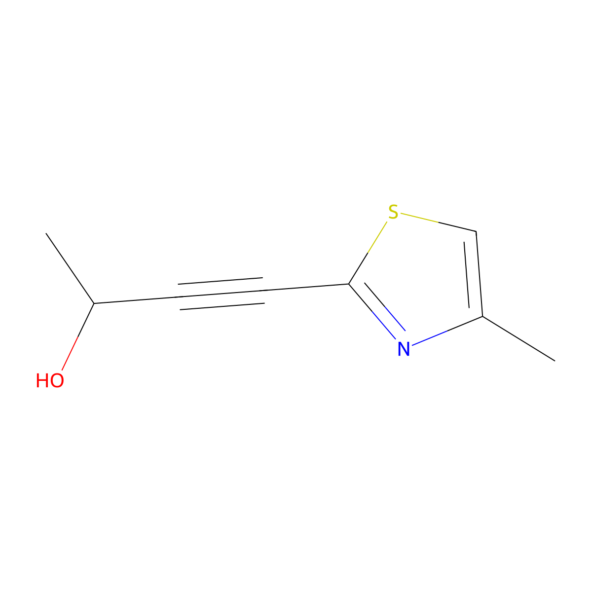 4-(4-Methyl-2-thiazolyl)-3-butyn-2-ol molecular structure, CAS 2098047-15-3