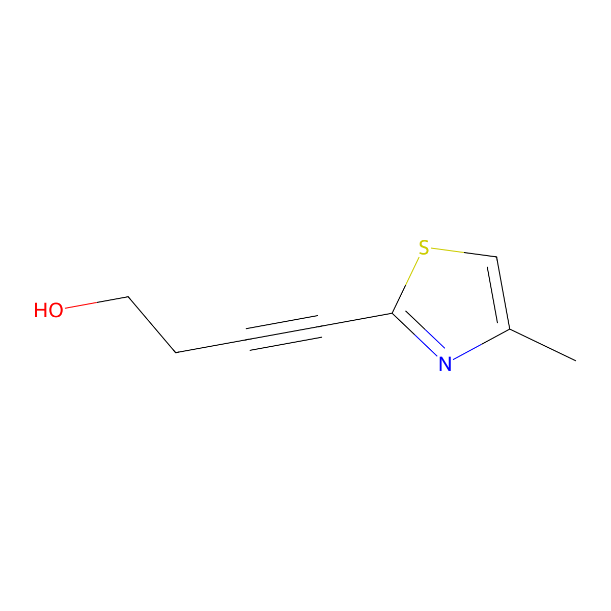 4-(4-Methyl-2-thiazolyl)-3-butyn-1-ol molecular structure, CAS 2098048-07-6