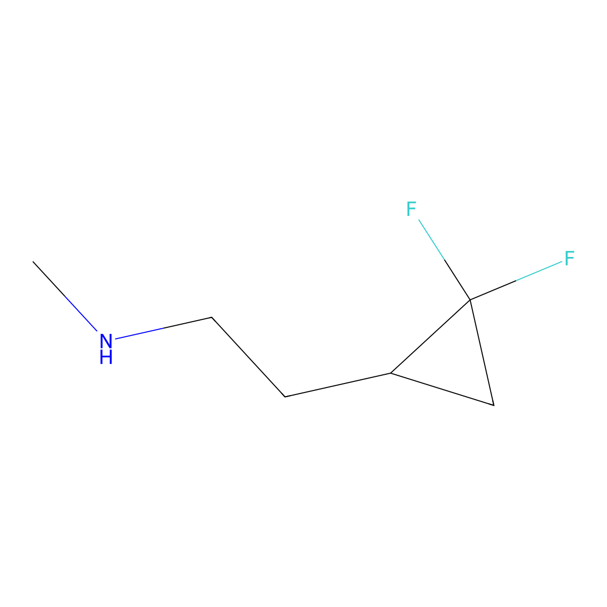 2-(2,2-difluorocyclopropyl)-N-methylethan-1-amine molecular structure, CAS 2098048-12-3