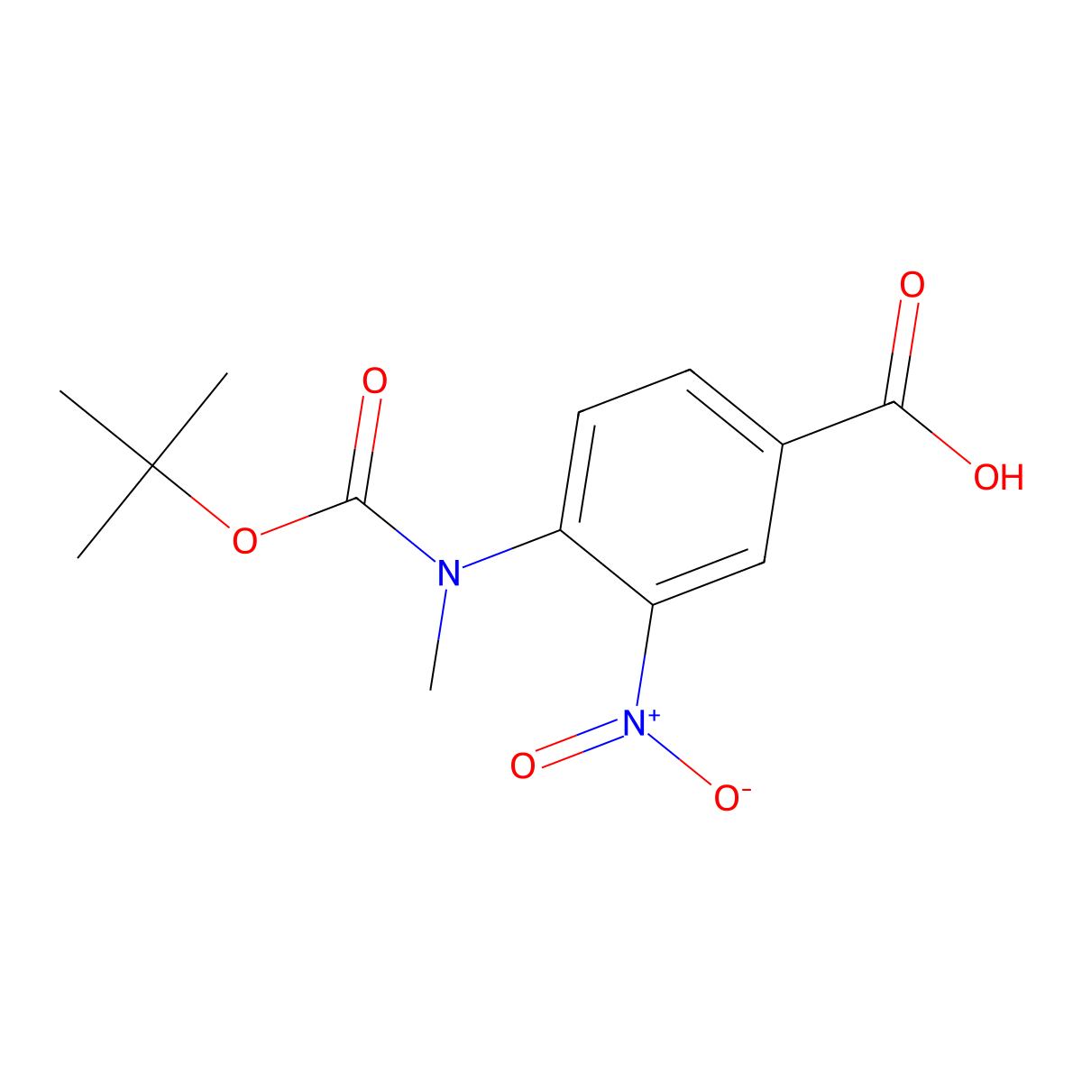 4-{[(Tert-butoxy)carbonyl](methyl)amino}-3-nitrobenzoic acid molecular structure, CAS 2098048-57-6
