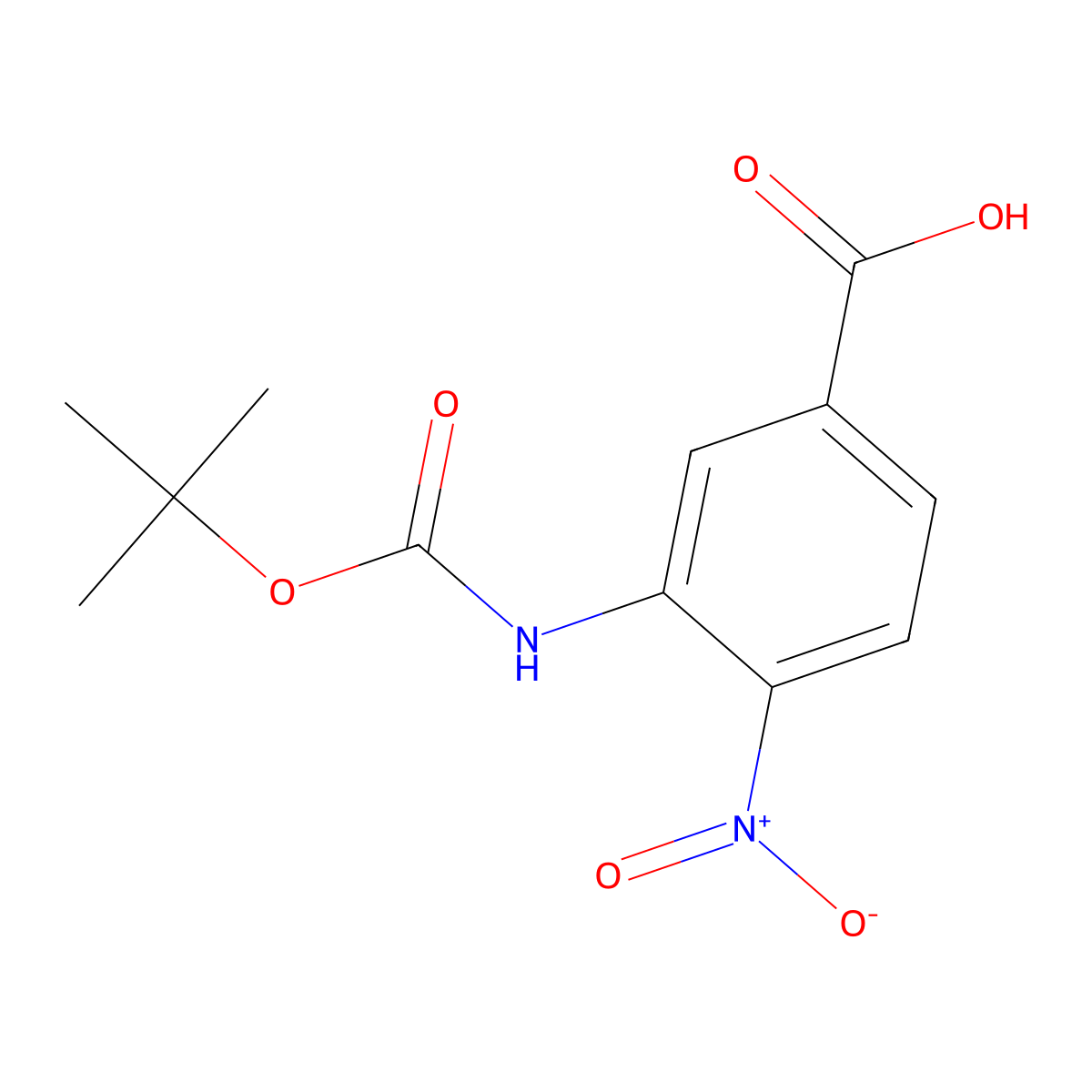 3-(Boc-amino)-4-nitrobenzoic acid molecular structure, CAS 2098048-61-2