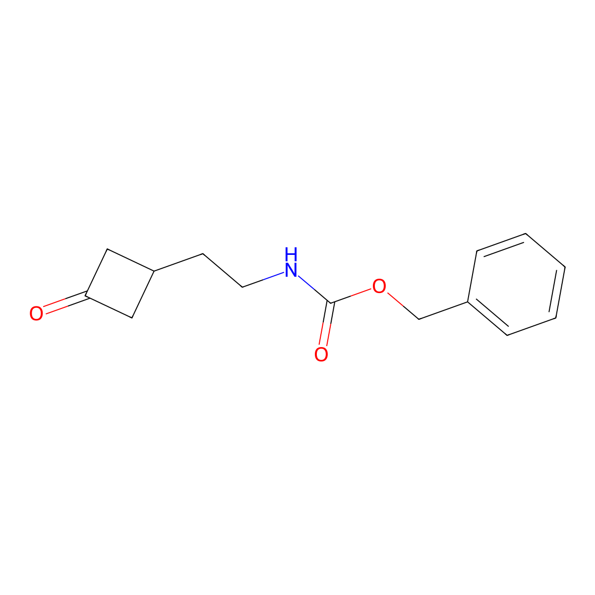 Benzyl (2-(3-oxocyclobutyl)ethyl)carbamate molecular structure, CAS 2098051-18-2