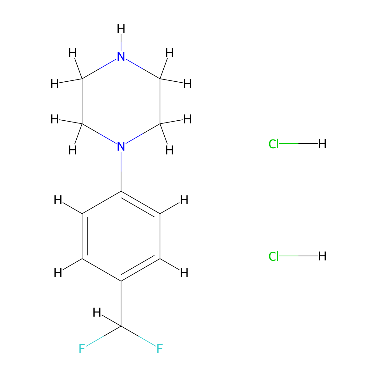 1-[4-(Difluoromethyl)phenyl]piperazine dihydrochloride molecular structure, CAS 2098051-38-6