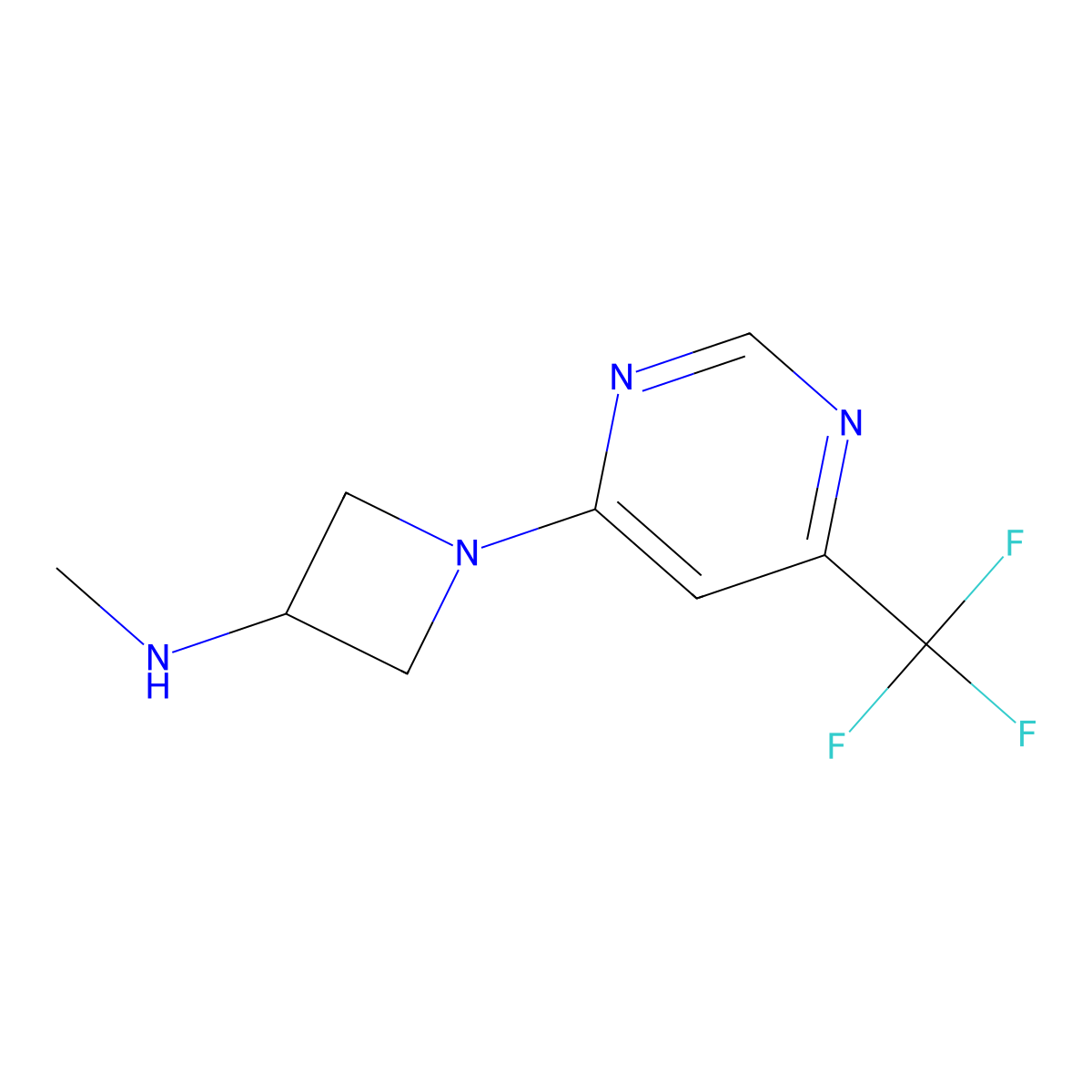 N-methyl-1-[6-(trifluoromethyl)pyrimidin-4-yl]azetidin-3-amine molecular structure, CAS 2098052-30-1
