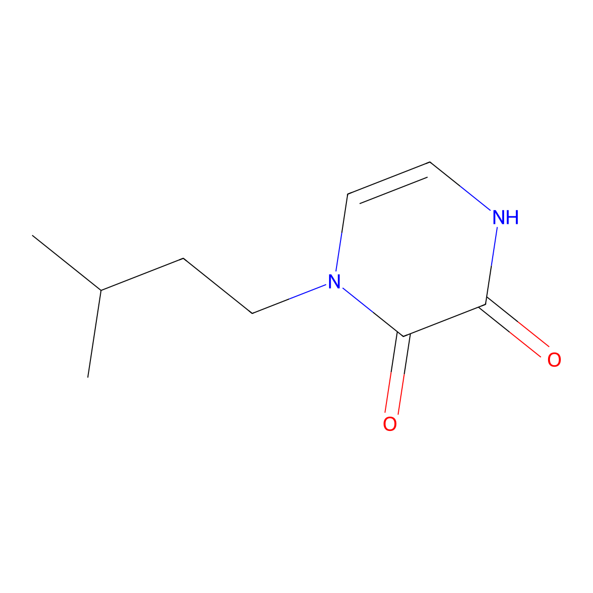 1-Isopentyl-1,4-dihydropyrazine-2,3-dione molecular structure, CAS 2098052-45-8