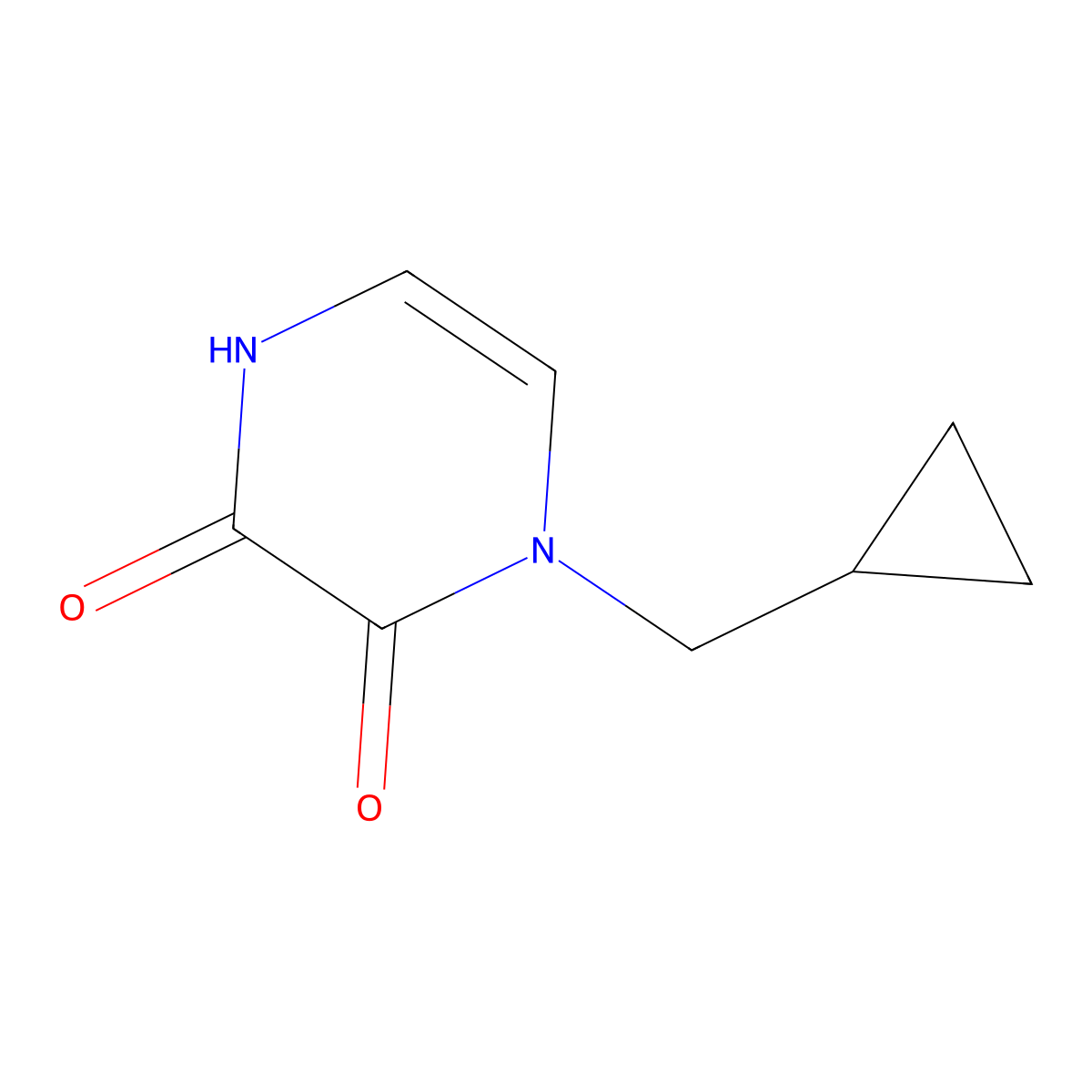 1-(Cyclopropylmethyl)-1,4-dihydropyrazine-2,3-dione molecular structure, CAS 2098052-49-2