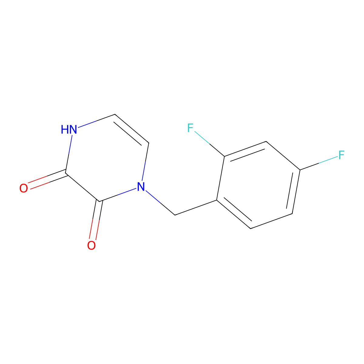 1-(2,4-Difluorobenzyl)-1,4-dihydropyrazine-2,3-dione molecular structure, CAS 2098052-68-5