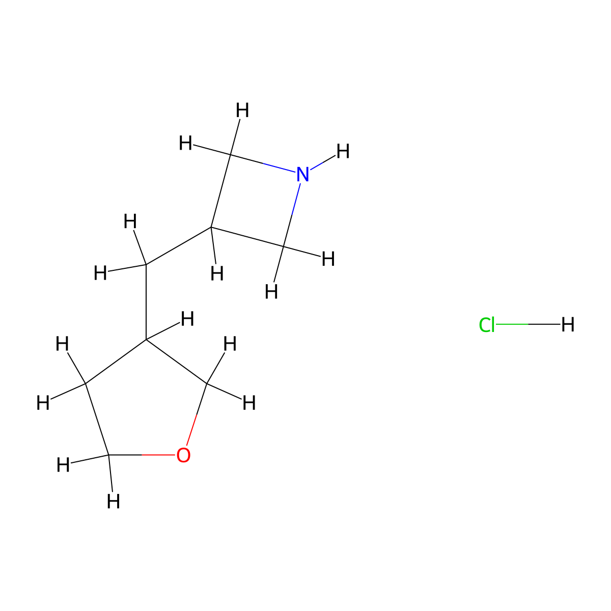 3-[(Oxolan-3-yl)methyl]azetidine hydrochloride molecular structure, CAS 2098053-54-2