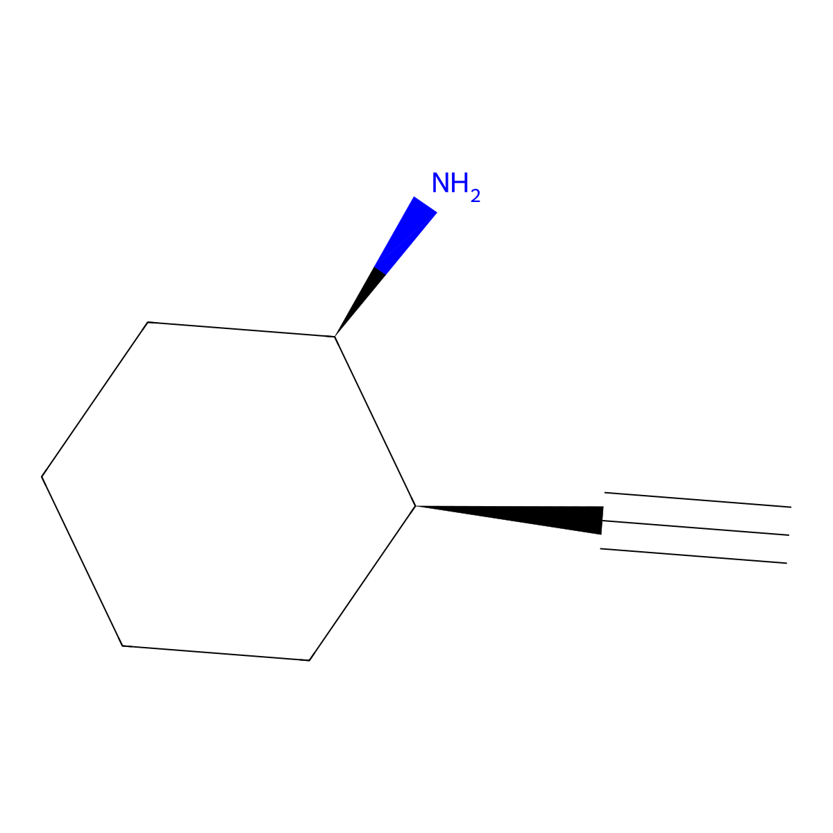 rac-(1R,2R)-2-ethynylcyclohexan-1-amine molecular structure, CAS 2098054-51-2