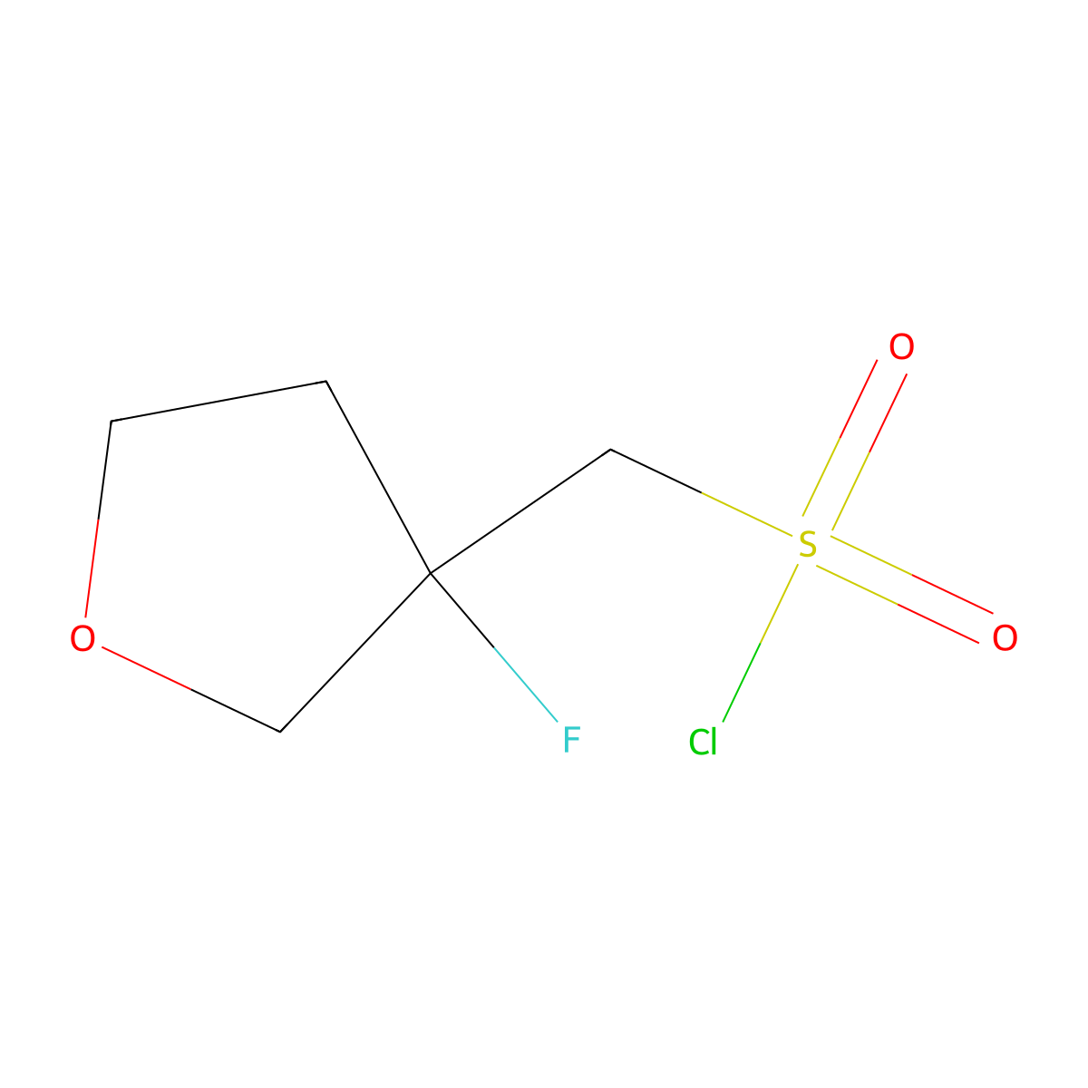 (3-Fluorooxolan-3-yl)methanesulfonyl chloride molecular structure, CAS 2098055-52-6