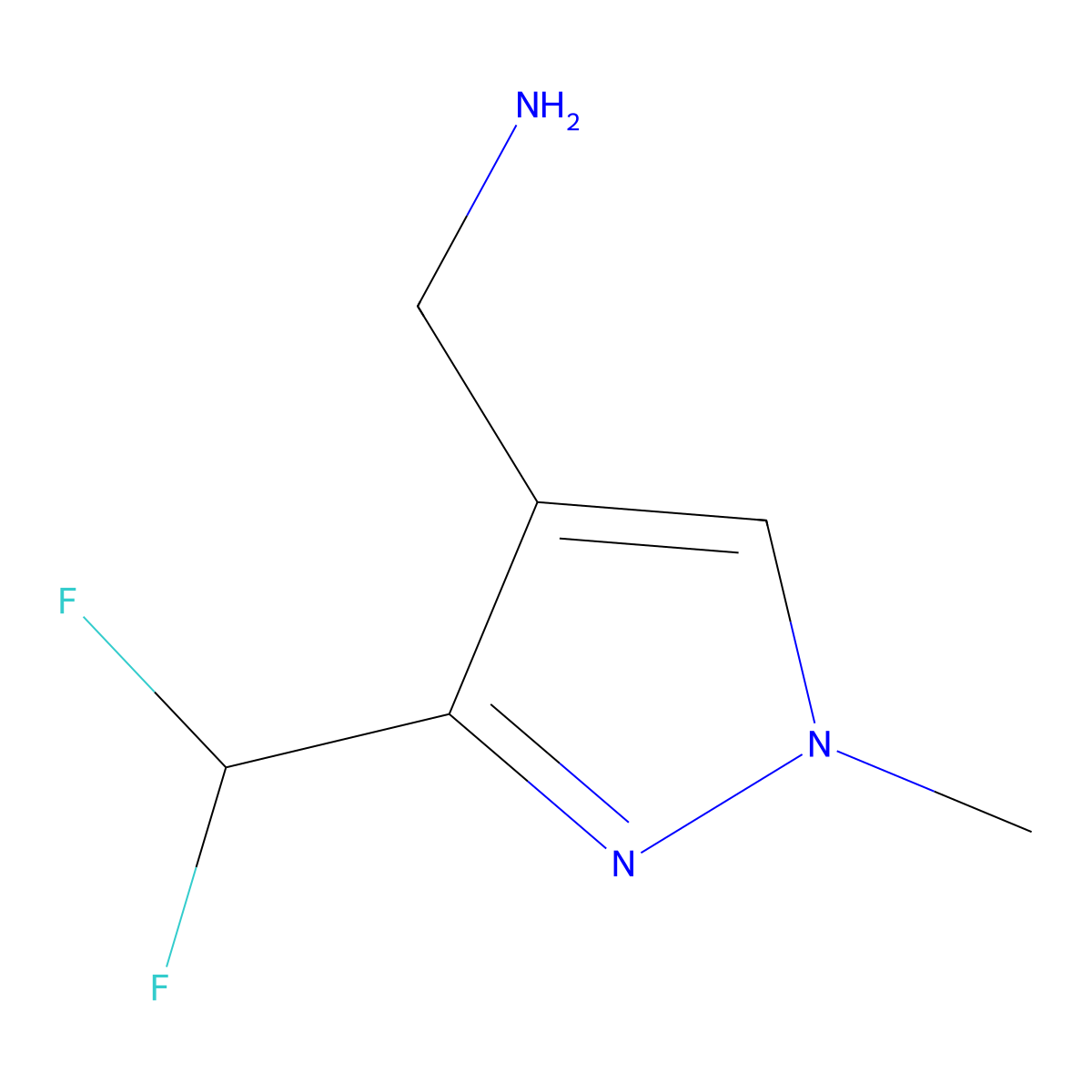 [3-(difluoromethyl)-1-methyl-1H-pyrazol-4-yl]methanamine molecular structure, CAS 2098056-10-9