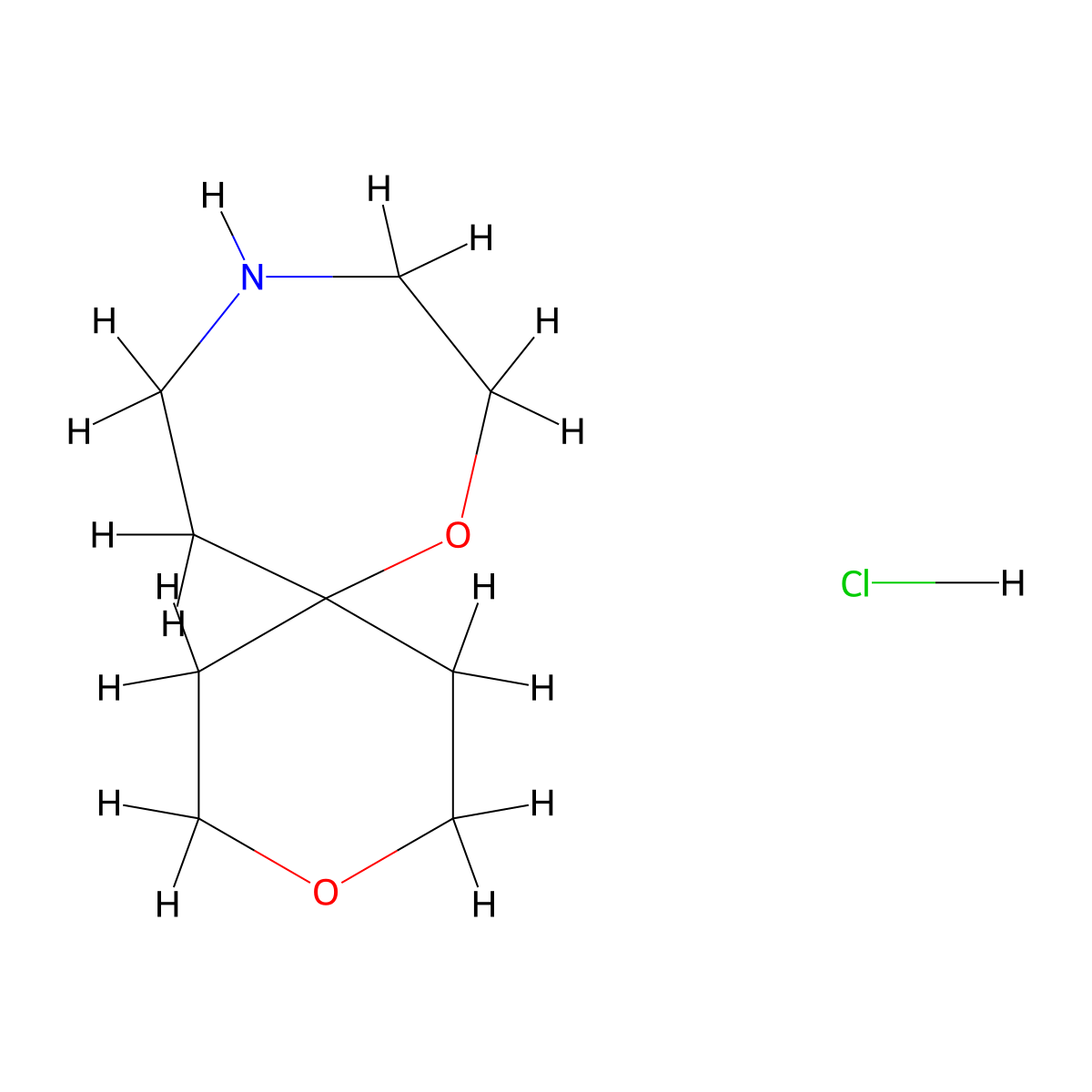 3,7-Dioxa-10-azaspiro[5.6]dodecane hydrochloride molecular structure, CAS 2098062-91-8