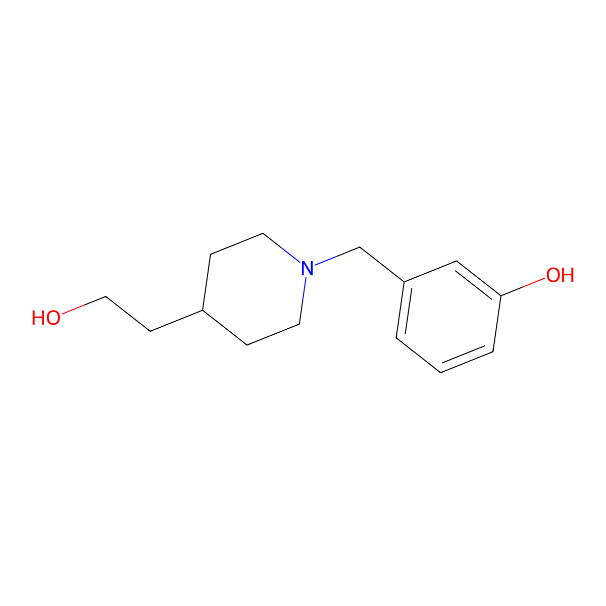 3-((4-(2-Hydroxyethyl)piperidin-1-yl)methyl)phenol molecular structure, CAS 2098063-68-2