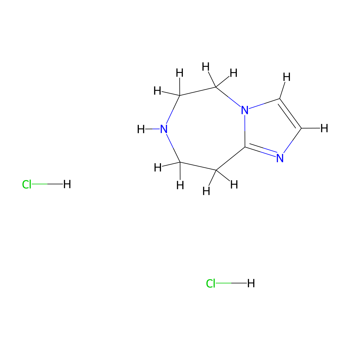 5H,6H,7H,8H,9H-imidazo(1,2-d)(1,4)diazepine dihydrochloride molecular structure, CAS 2098065-21-3