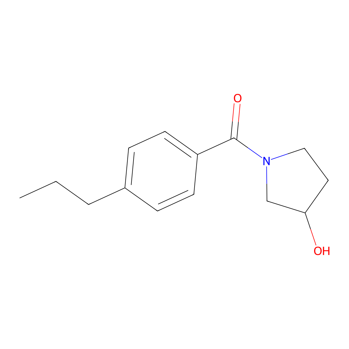 (3-Hydroxypyrrolidin-1-yl)(4-propylphenyl)methanone molecular structure, CAS 2098065-55-3