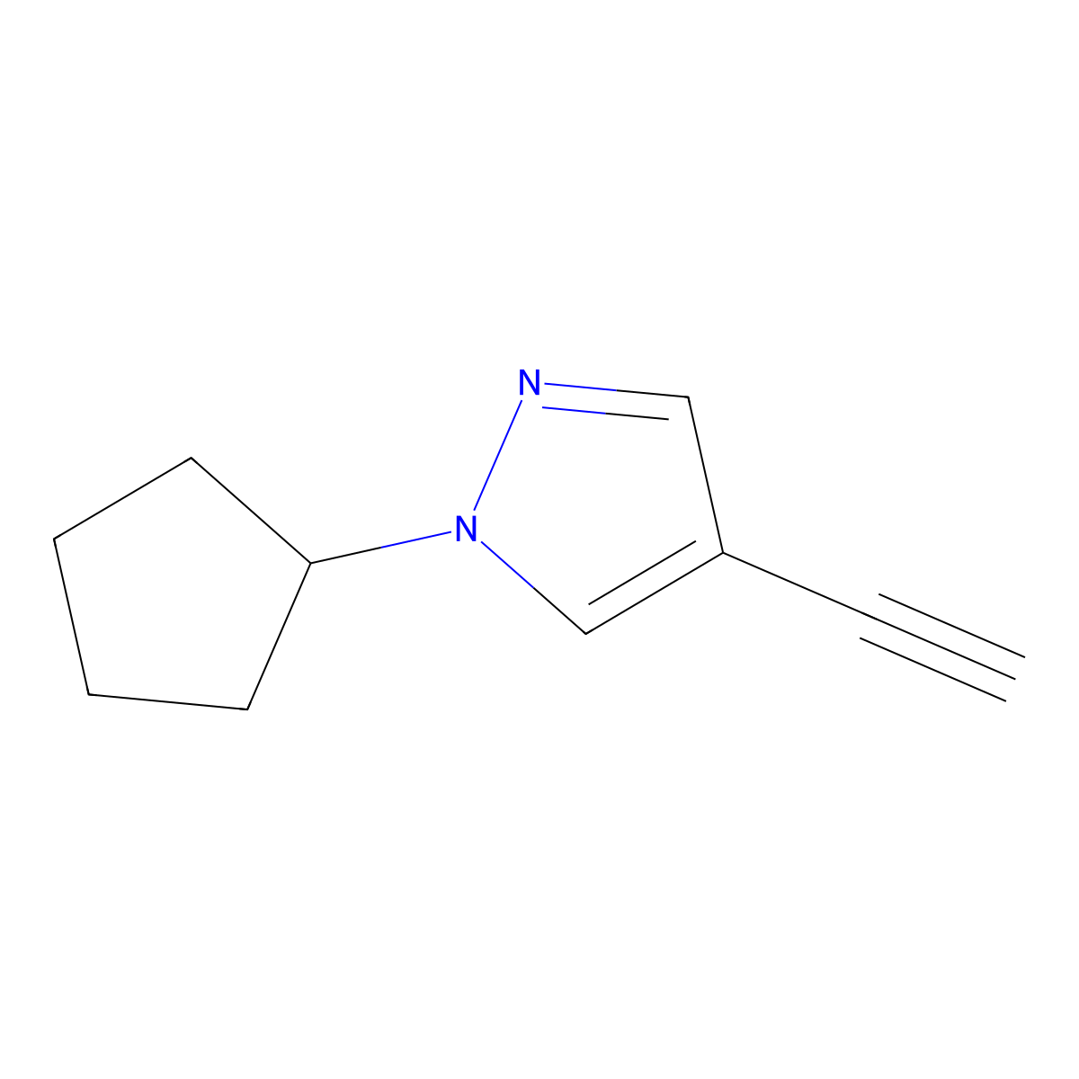 1-cyclopentyl-4-ethynyl-1H-pyrazole molecular structure, CAS 2098065-88-2