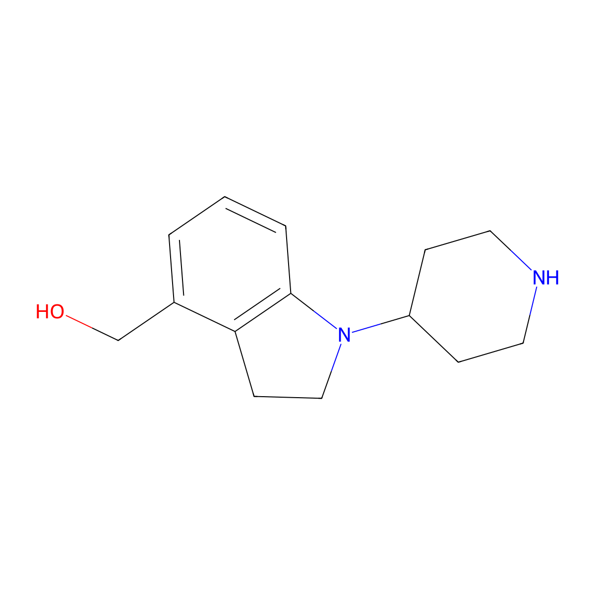 (1-(Piperidin-4-yl)indolin-4-yl)methanol molecular structure, CAS 2098066-95-4