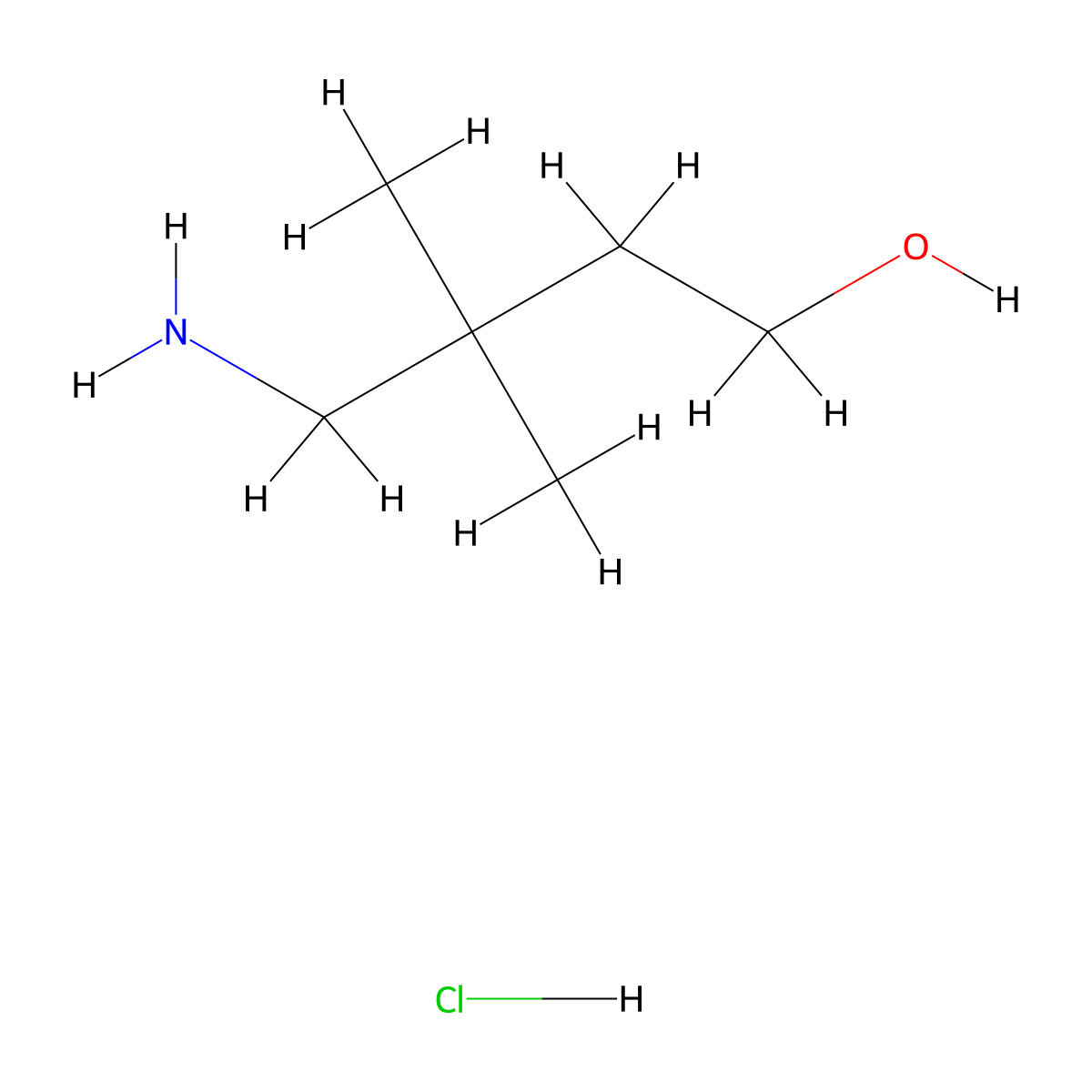 4-Amino-3,3-dimethylbutan-1-ol hydrochloride molecular structure, CAS 2098068-62-1