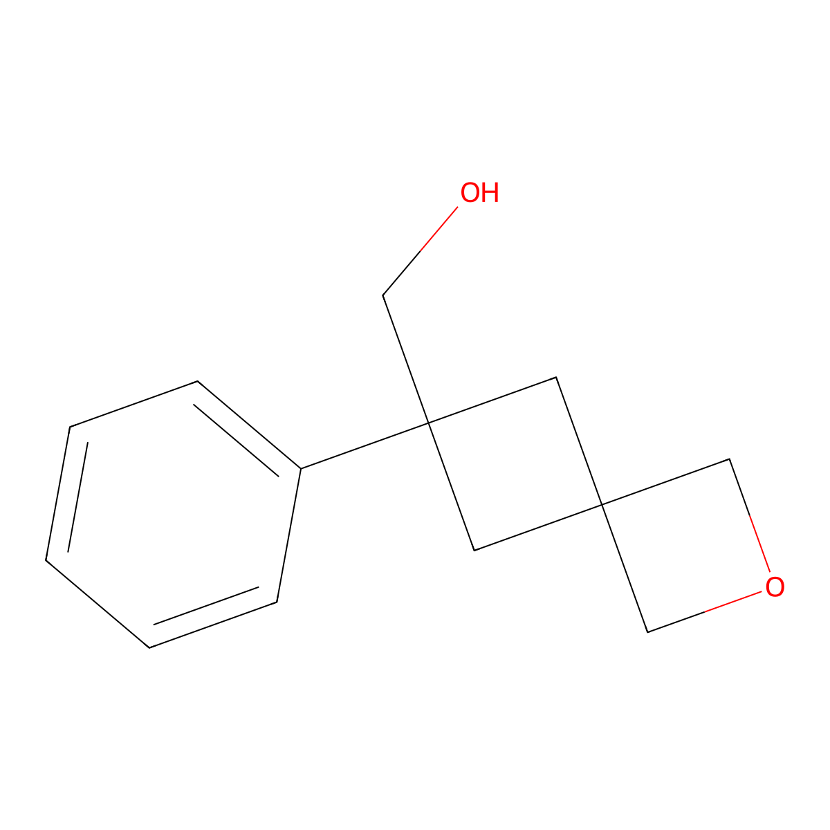 (6-Phenyl-2-oxaspiro[3.3]heptan-6-yl)methanol molecular structure, CAS 2098069-36-2