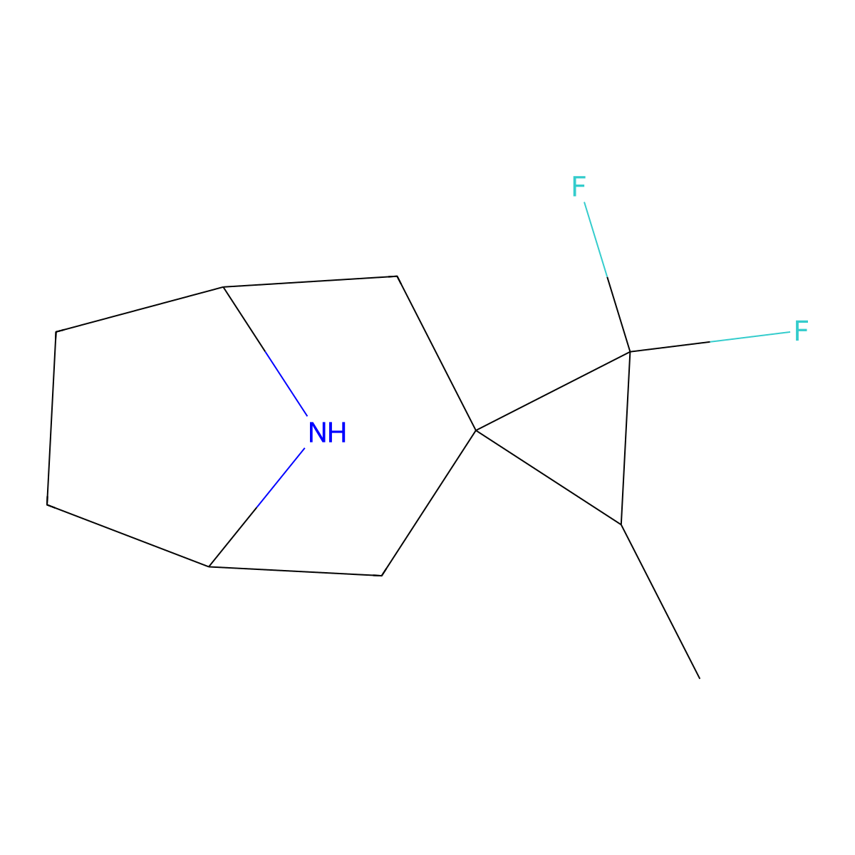 2',2'-Difluoro-3'-methyl-8-azaspiro[bicyclo[3.2.1]octane-3,1'-cyclopropane] molecular structure, CAS 2098069-47-5