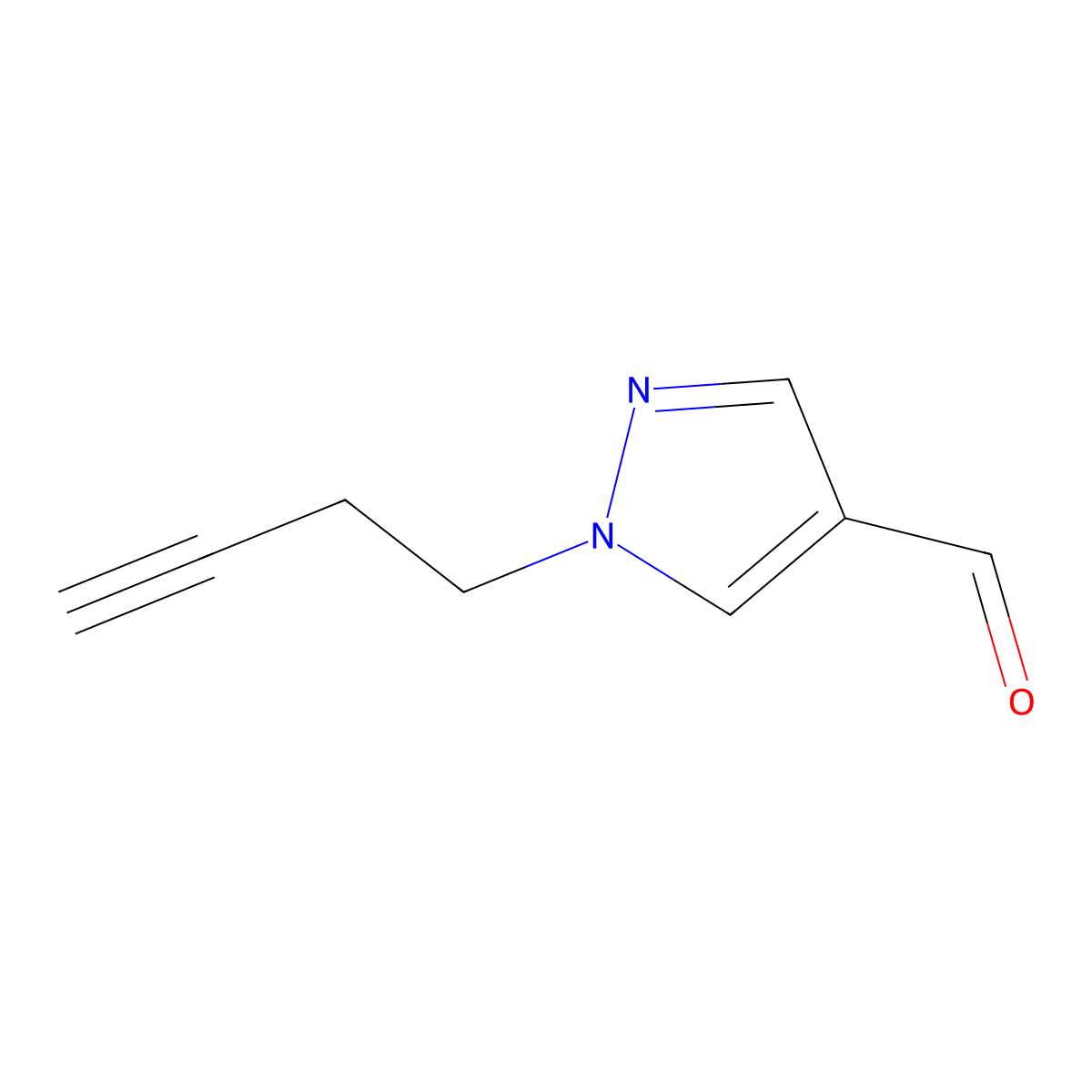1-(but-3-yn-1-yl)-1H-pyrazole-4-carbaldehyde molecular structure, CAS 2098070-30-3