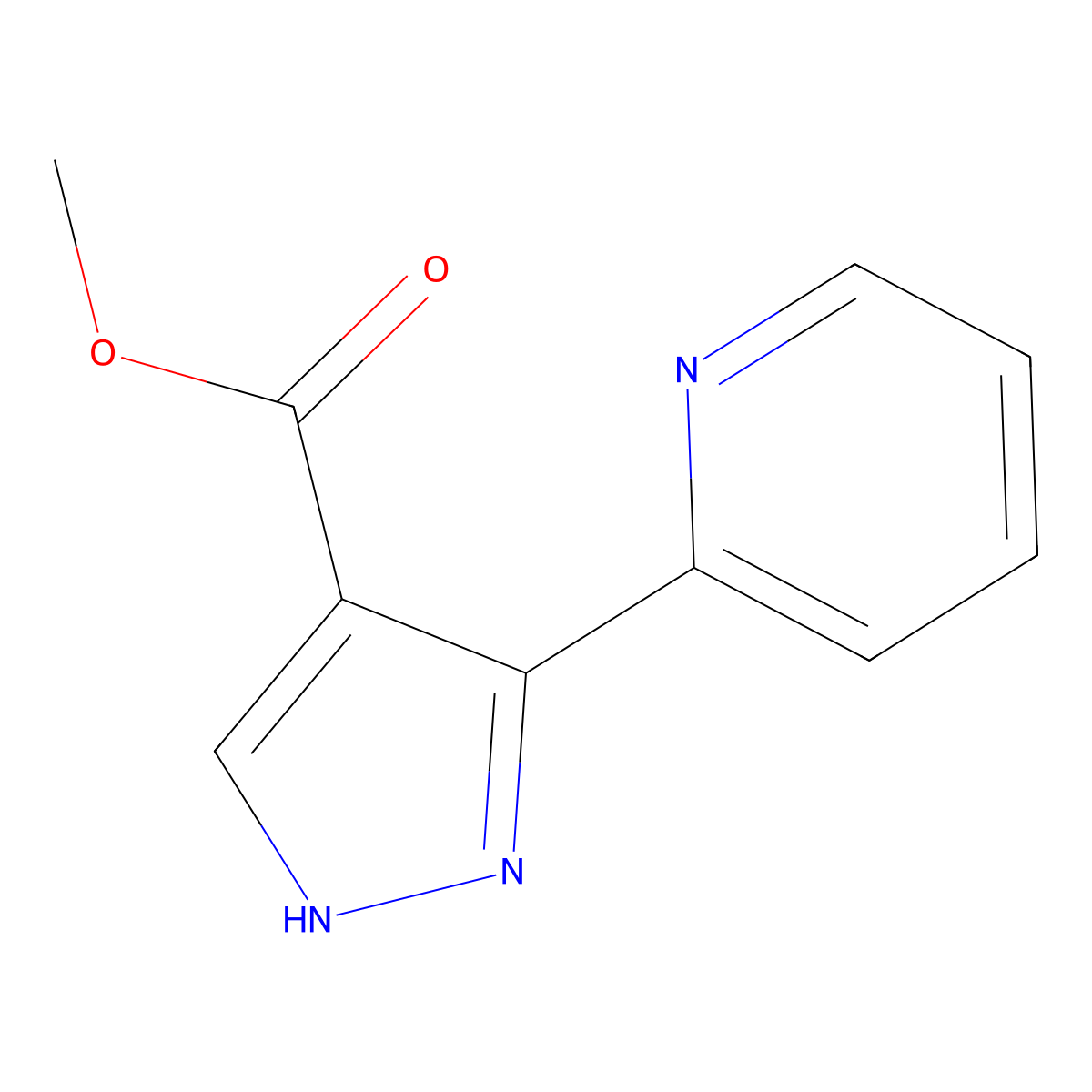 methyl 3-(pyridin-2-yl)-1H-pyrazole-4-carboxylate molecular structure, CAS 2098071-21-5