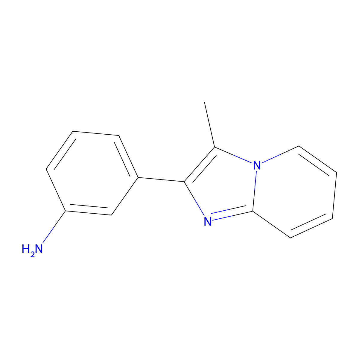 3-(3-Methylimidazo[1,2-a]pyridin-2-yl)aniline molecular structure, CAS 2098073-42-6