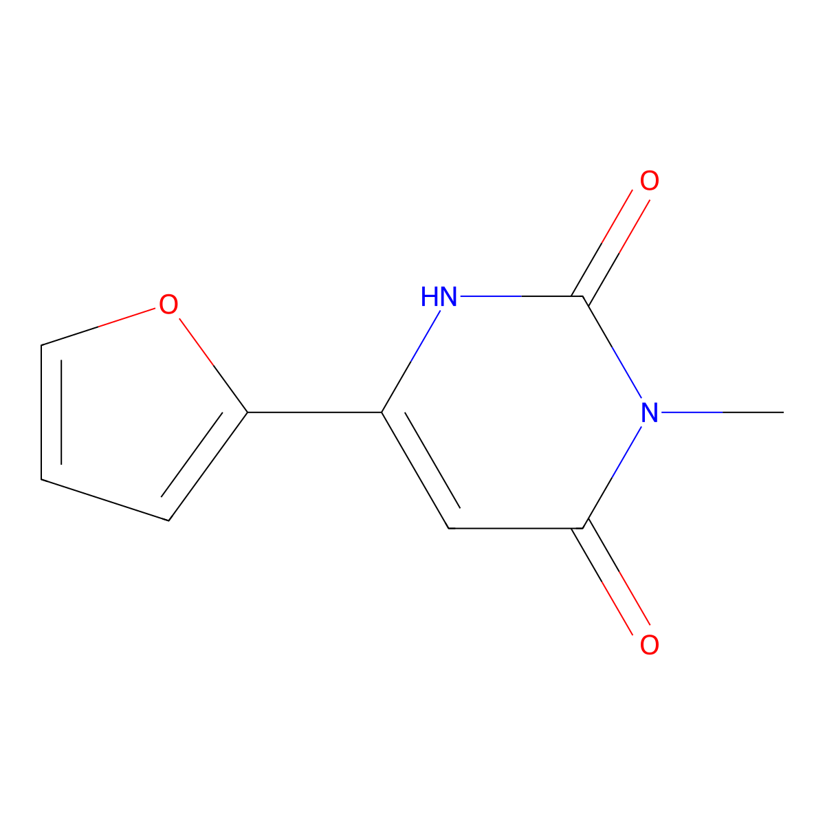 6-(Furan-2-yl)-3-methyl-1,2,3,4-tetrahydropyrimidine-2,4-dione molecular structure, CAS 2098073-69-7