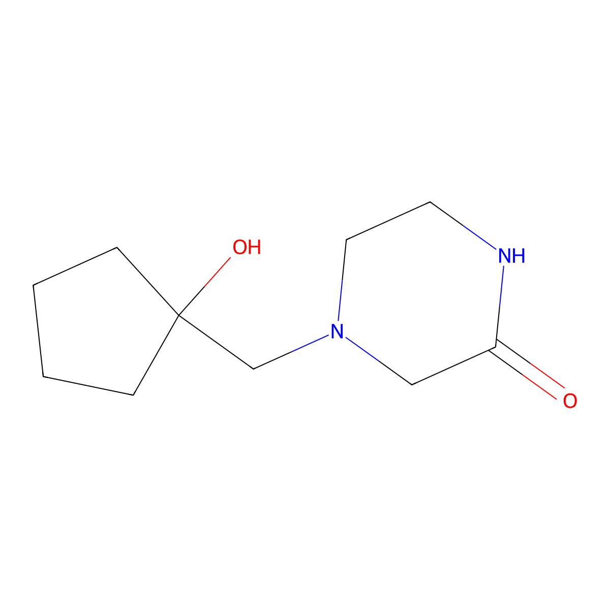 4-[(1-Hydroxycyclopentyl)methyl]piperazin-2-one molecular structure, CAS 2098074-62-3