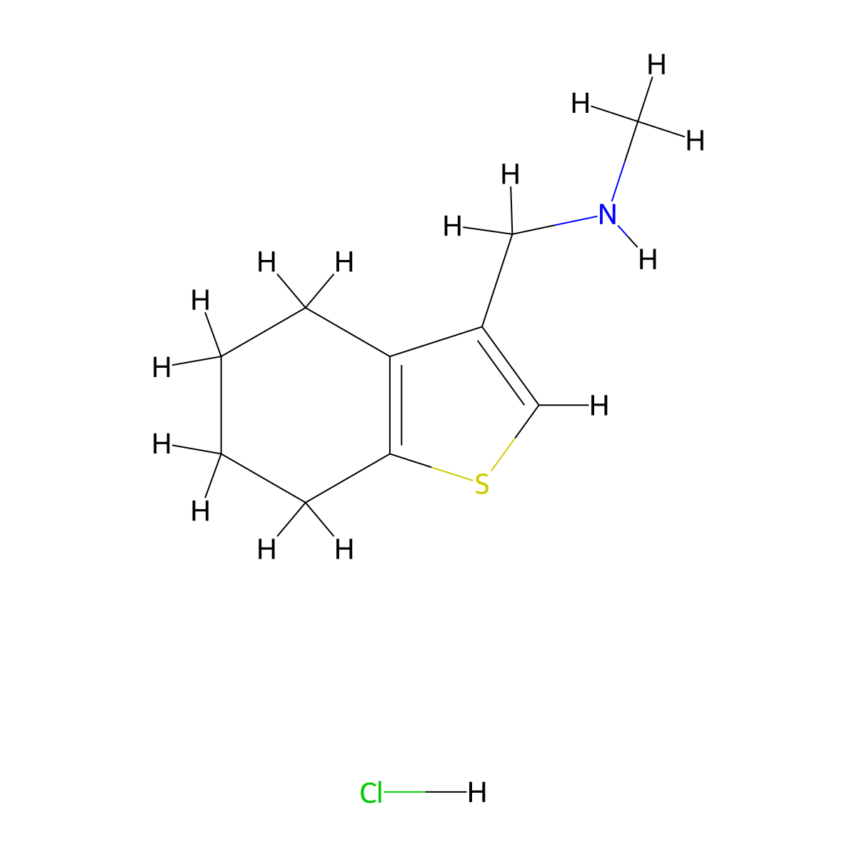 N-methyl-1-(4,5,6,7-tetrahydrobenzo[b]thiophen-3-yl)methanamine hydrochloride molecular structure, CAS 2098075-56-8