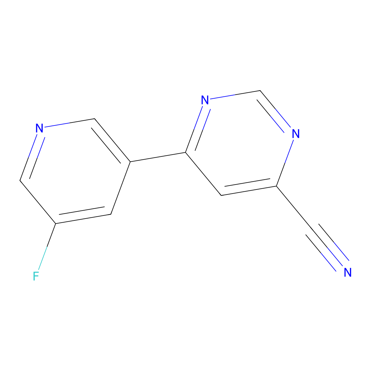 6-(5-Fluoropyridin-3-yl)pyrimidine-4-carbonitrile molecular structure, CAS 2098075-97-7