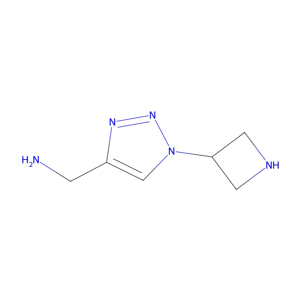 (1-(azetidin-3-yl)-1H-1,2,3-triazol-4-yl)methanamine molecular structure, CAS 2098076-49-2