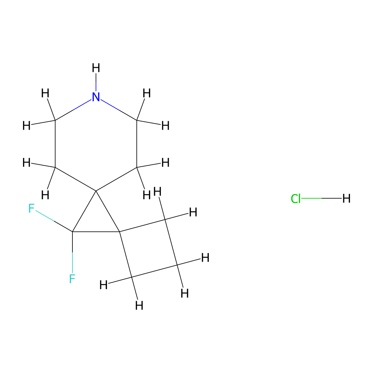 11,11-Difluoro-8-azadispiro[3.0.5.1]undecane hydrochloride molecular structure, CAS 2098076-75-4