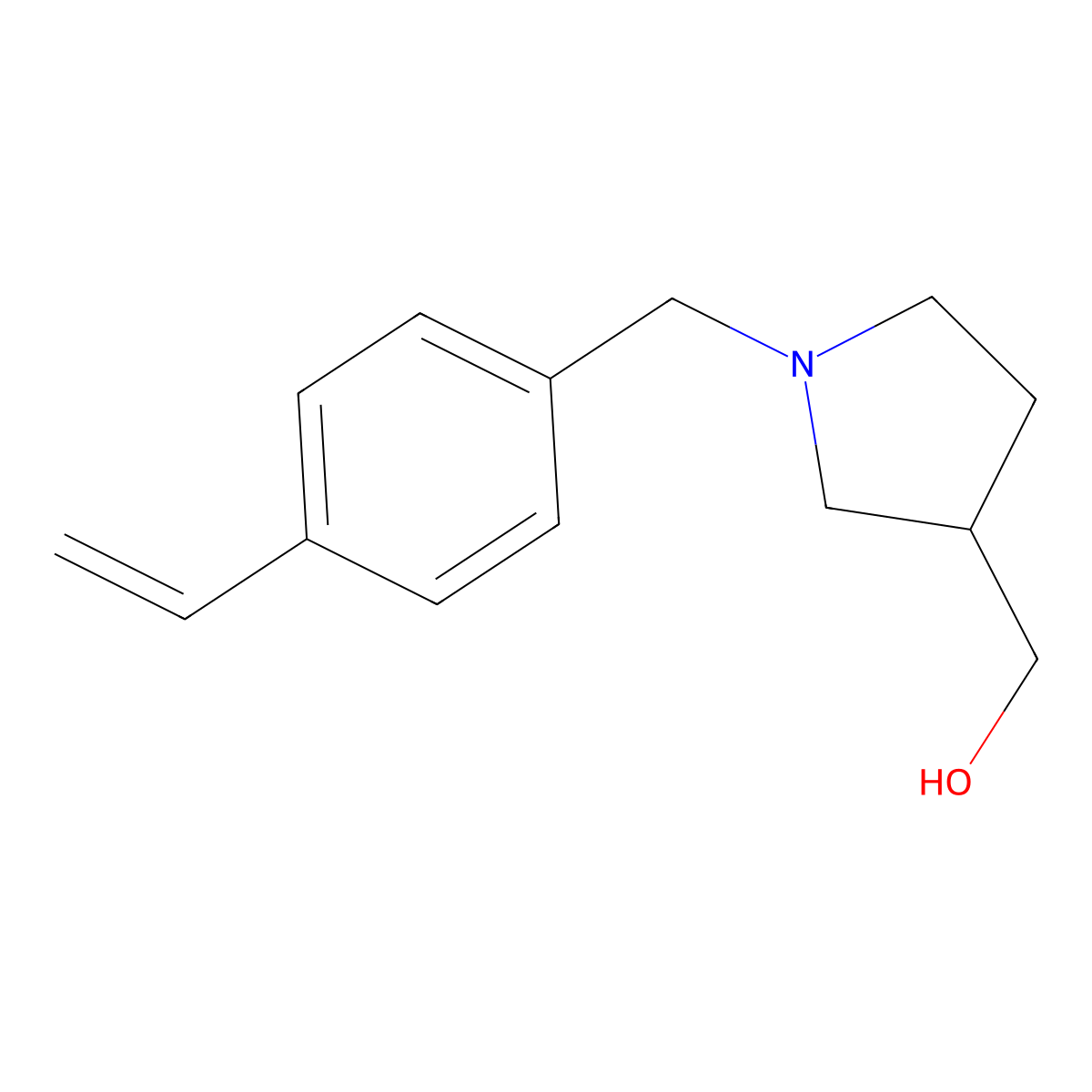 (1-(4-Vinylbenzyl)pyrrolidin-3-yl)methanol molecular structure, CAS 2098077-31-5