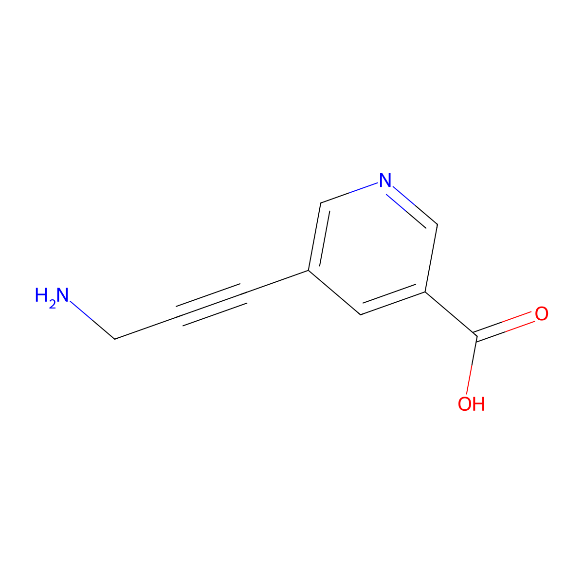 5-(3-Aminoprop-1-yn-1-yl)pyridine-3-carboxylic acid molecular structure, CAS 2098077-89-3