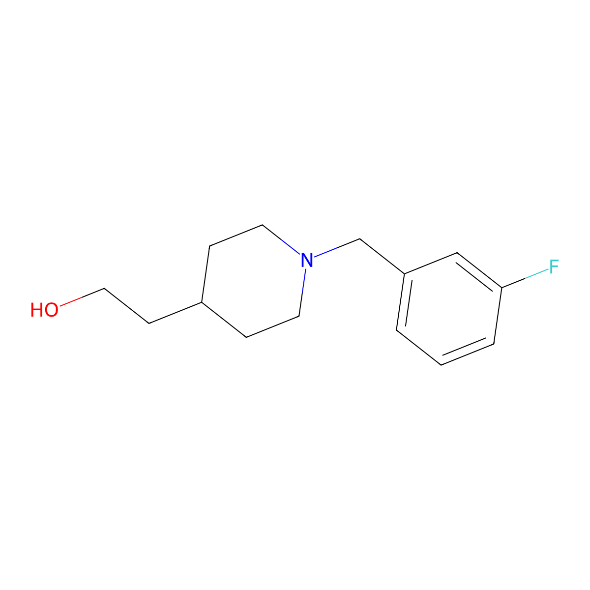 2-(1-(3-Fluorobenzyl)piperidin-4-yl)ethan-1-ol molecular structure, CAS 2098078-22-7