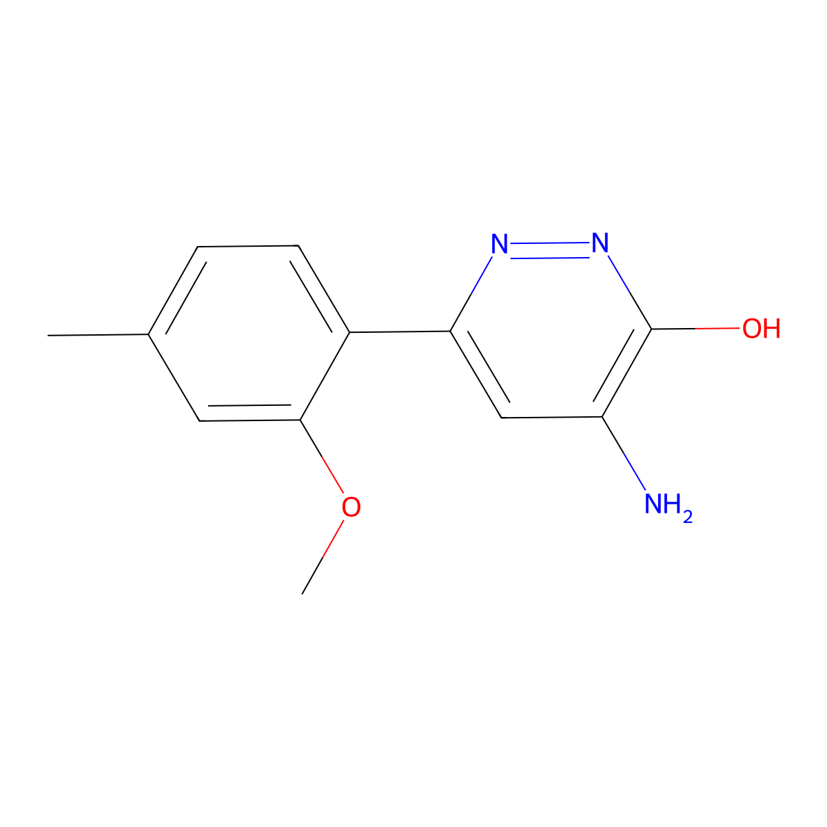 4-Amino-6-(2-methoxy-4-methylphenyl)pyridazin-3-ol molecular structure, CAS 2098079-75-3