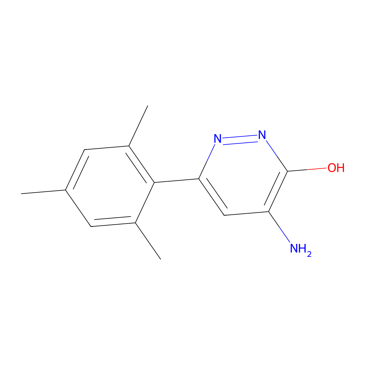 4-Amino-6-(2,4,6-trimethylphenyl)pyridazin-3-ol molecular structure, CAS 2098079-80-0
