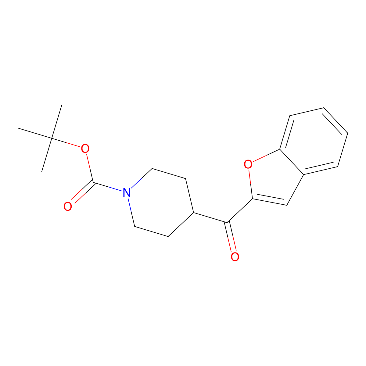 Tert-butyl 4-(1-benzofuran-2-carbonyl)piperidine-1-carboxylate molecular structure, CAS 209808-04-8