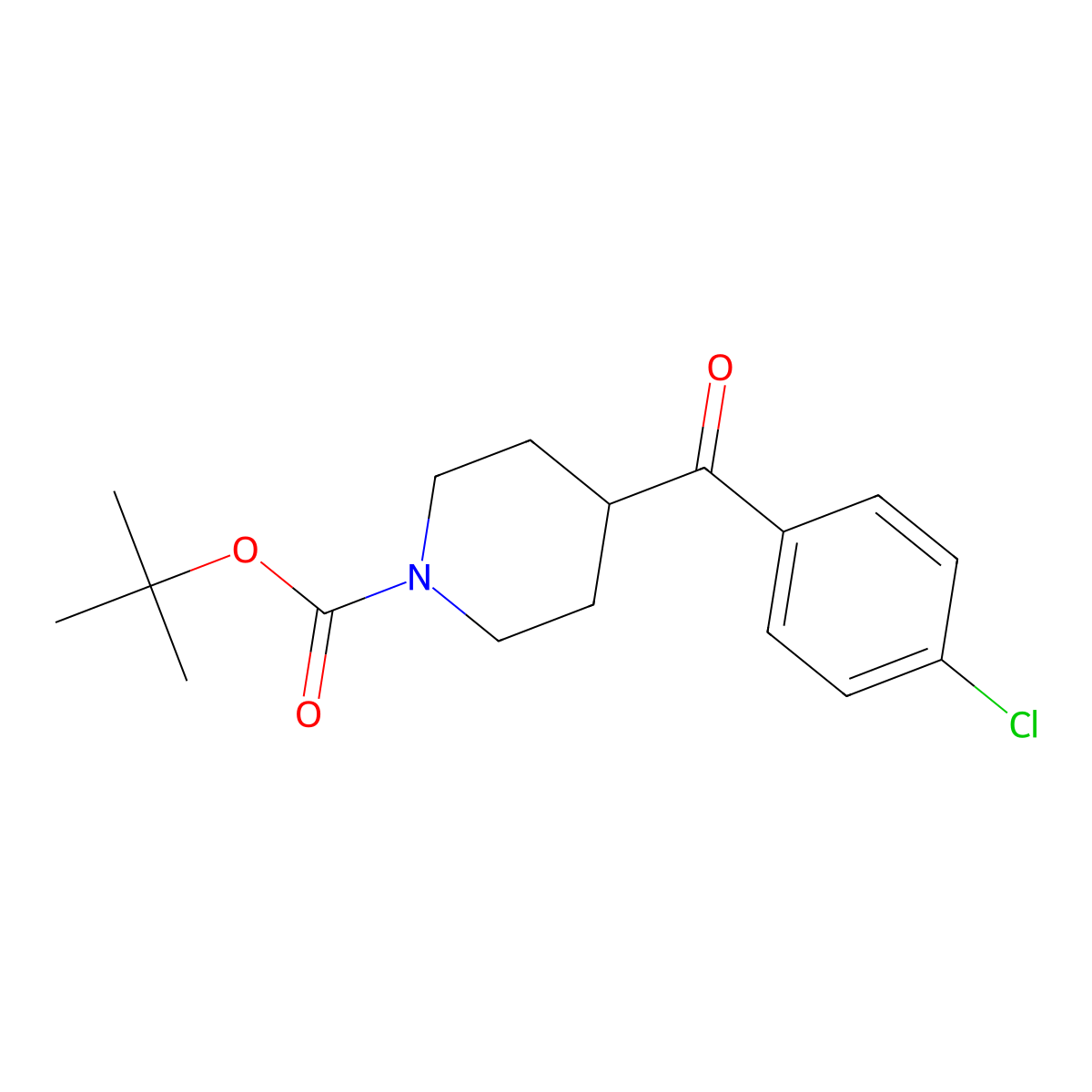 tert-Butyl 4-(4-chlorobenzoyl)piperidine-1-carboxylate molecular structure, CAS 209808-06-0