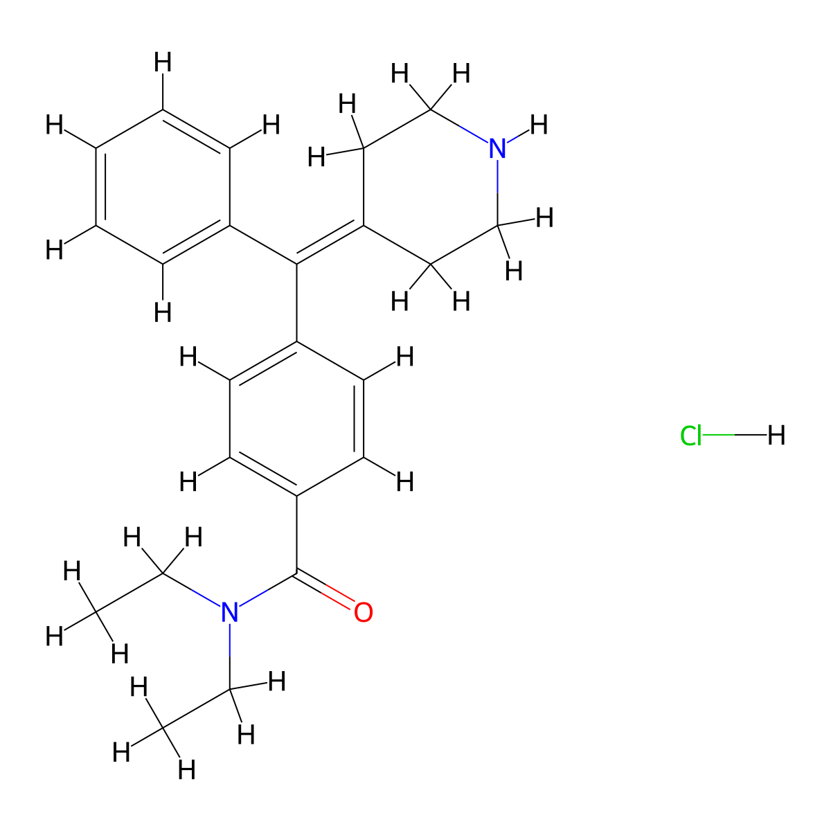 N,N-Diethyl-4-(phenyl(piperidin-4-ylidene)methyl)benzamide hydrochloride molecular structure, CAS 209808-47-9