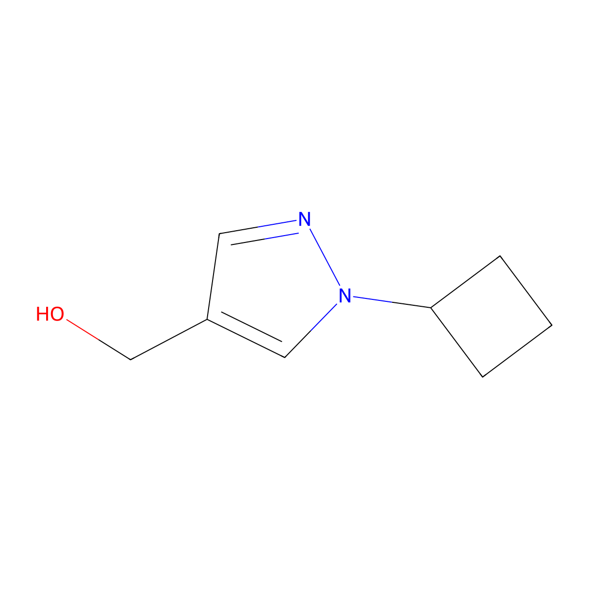 (1-cyclobutyl-1H-pyrazol-4-yl)methanol molecular structure, CAS 2098080-38-5