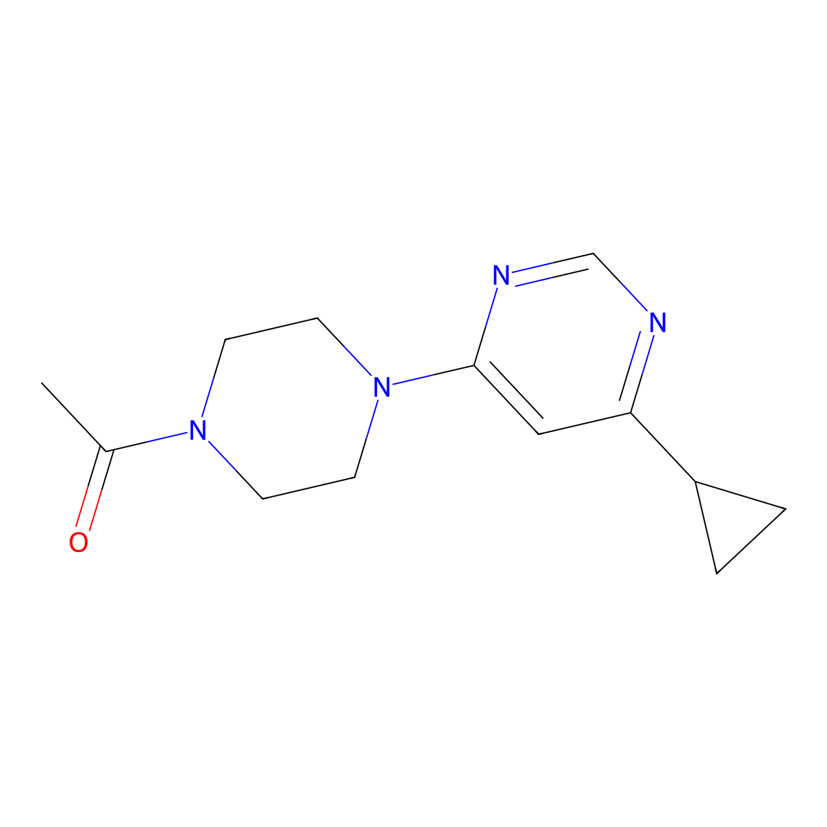 1-[4-(6-Cyclopropylpyrimidin-4-yl)piperazin-1-yl]ethan-1-one molecular structure, CAS 2098081-21-9