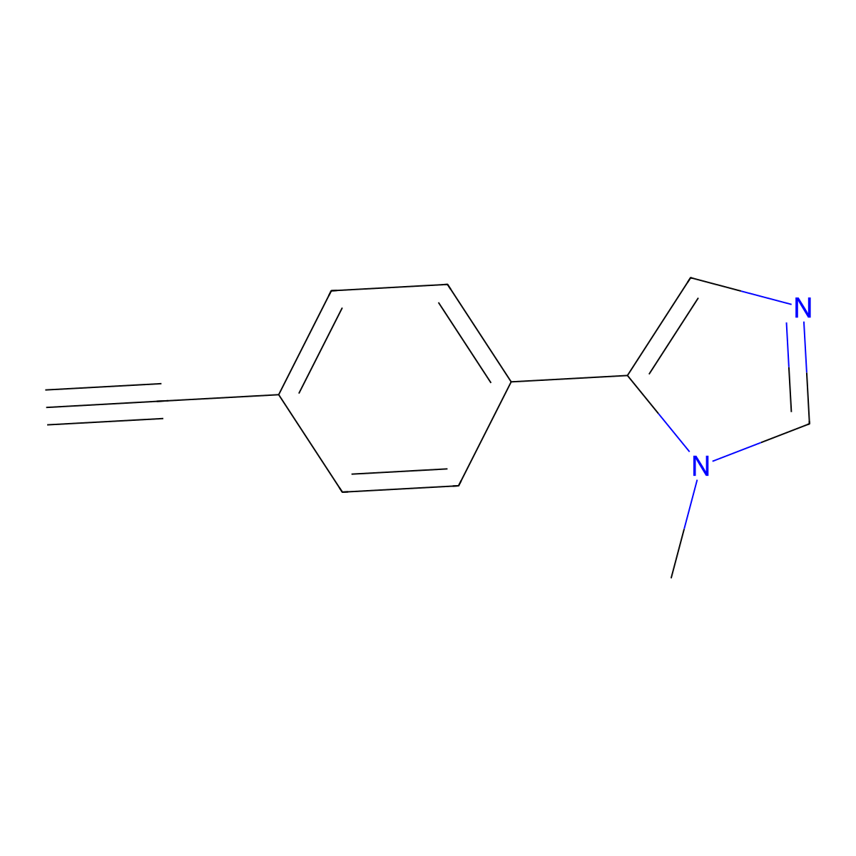 5-(4-ethynylphenyl)-1-methyl-1H-imidazole molecular structure, CAS 2098084-42-3
