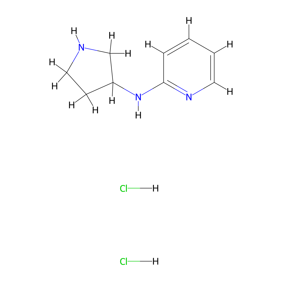 N-(pyrrolidin-3-yl)pyridin-2-amine dihydrochloride molecular structure, CAS 2098086-97-4