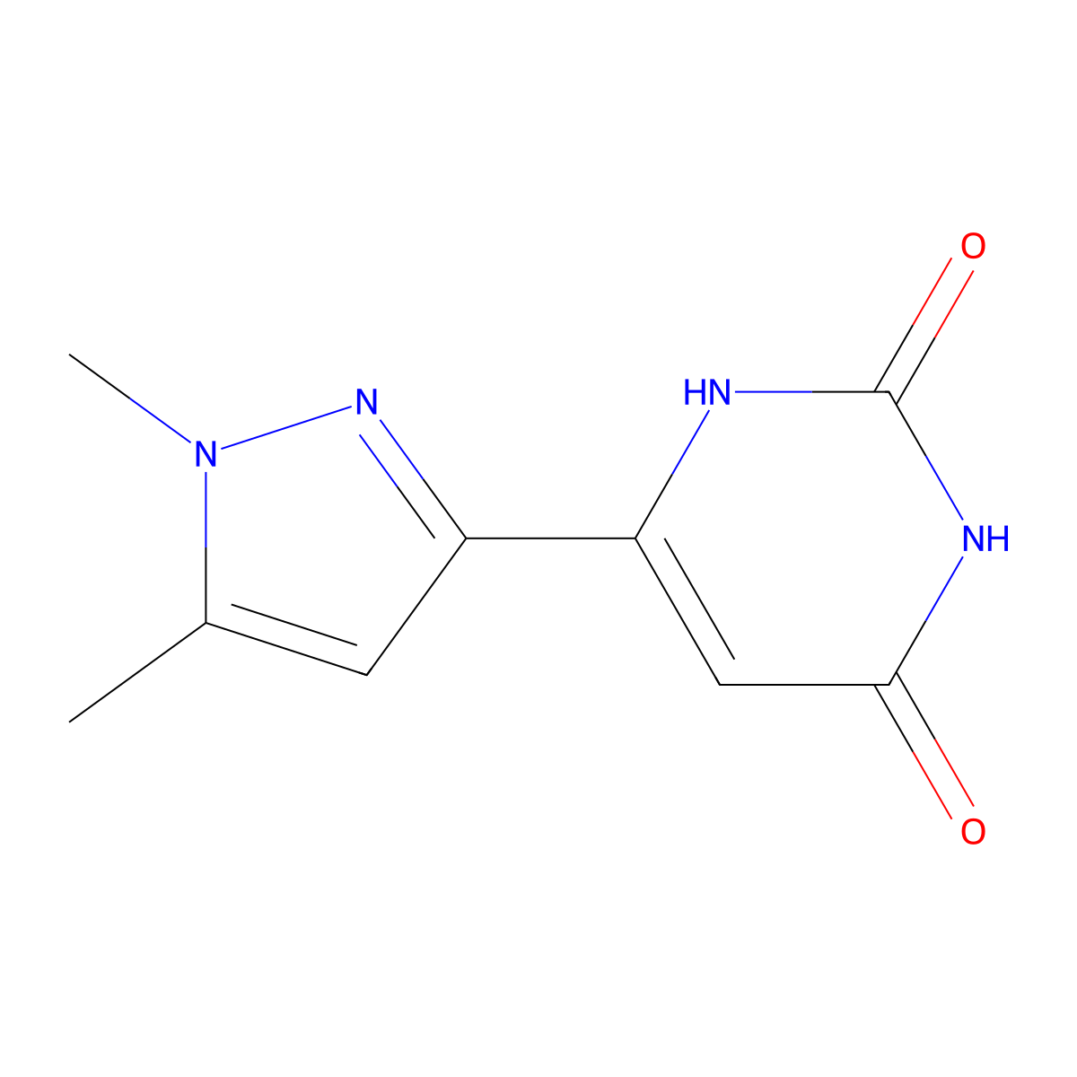 6-(1,5-dimethyl-1H-pyrazol-3-yl)pyrimidine-2,4(1H,3H)-dione molecular structure, CAS 2098088-01-6